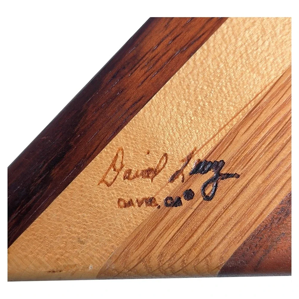 David Levy‎ Artisan Striped Hardwood Knife Block Kitchen Storage Excellent